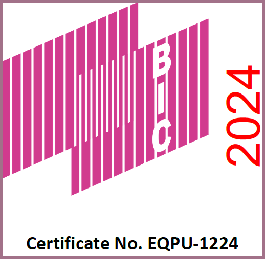 EQPU cargo containers are certified with ISO Standard 6346.